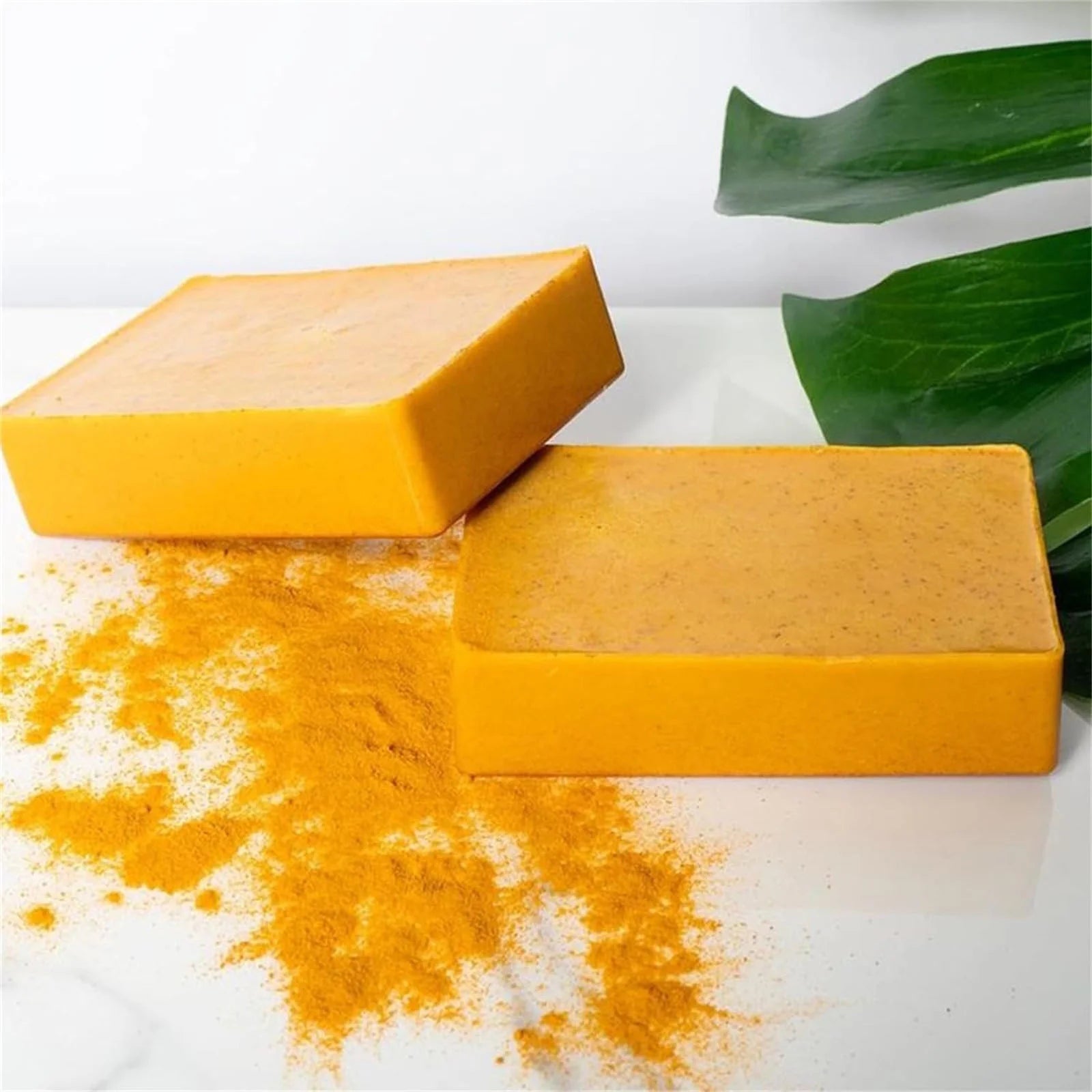 2PCS Turmeric Soap Bar, Organic Turmeric Soap for Dark Spots & Acne, for Hyperpigmentation, Smooth Skin, All Natural Turmeric Soap Bar, Deep Cleansing Turmeric Soap